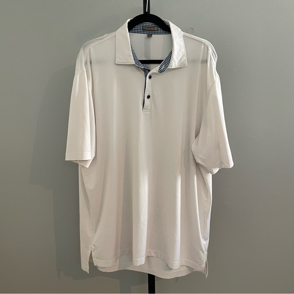 Peter Millar Summer Comfort White Polo Size XL